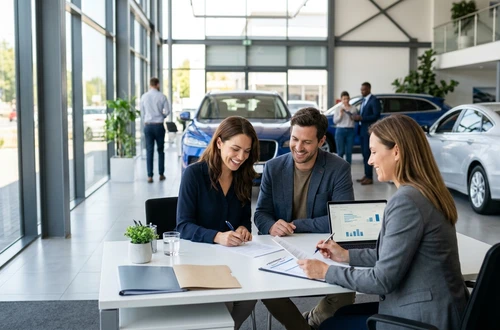 Customer getting answers about their car loan